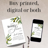 Invitation Élégante Fête des mariées verte de verdure