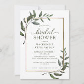 Invitation Elégante Fête des mariées verte Eucalyptus (Devant)