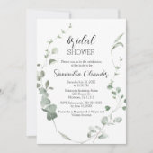 Invitation Elégante Fête des mariées verte Eucalyptus (Devant)