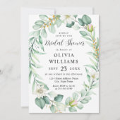 Invitation Elégante Fête des mariées verte Eucalyptus (Devant)