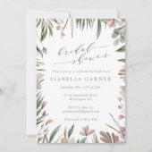 Invitation Élégante Fête des mariées verte rustique Sage (Devant)