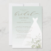 Invitation Elégante Fête des mariées verte Sage (Devant)