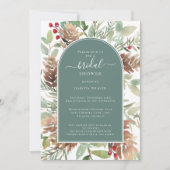 Invitation Elégante Fête des mariées verte Sage (Devant)