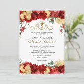 Invitation Élégante Fête des mariées victorienne florale bour (Debout devant)