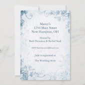 Invitation Elégante Fête des mariées Vintage Bleue (Dos)