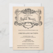 Invitation Élégante Fête des mariées Vintage ornementale (Devant)