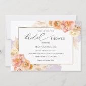 Invitation Élégante Fête des mariées violet, bracelet et bros (Devant)