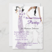 Invitation Elégante Fête des mariées violette foncée (Devant)