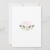 Invitation Élégante Fête des mariées virtuelle Fleurs Roses B (Dos)