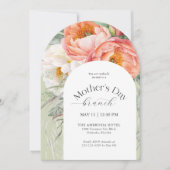 Invitation Élégante Fête des Mères Fleurs Féminines Brunch (Devant)