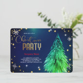 Invitation Élégante fête des pins de Noël magiques (Debout devant)