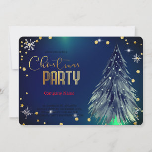 Invitation Élégante fête des pins de Noël magiques