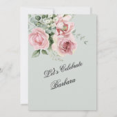 Invitation Élégante fête des Roses peints à la main 90e anniv (Dos)