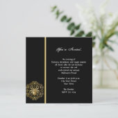 Invitation Élégante fête d'Halloween Black and Gold Spider (Debout devant)