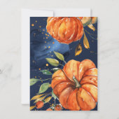 Invitation Elégante fête d'Halloween Citrouille aquarelle (Dos)