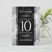 Invitation Élégante fête du 10e anniversaire du Mariage de Ti (Debout devant)