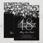 Invitation Élégante fête du 18e anniversaire étincelle l'arge (Devant / Derrière)