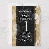 Invitation Élégante fête du 1er anniversaire du Mariage de pa (Devant)