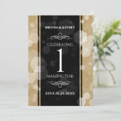 Invitation Élégante fête du 1er anniversaire du Mariage de pa (Debout devant)