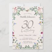 Invitation Élégante fête du 30e anniversaire des Fleurs sauva (Devant)