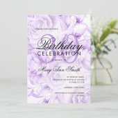 Invitation Élégante fête du 30e anniversaire Floral Purple (Debout devant)