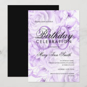 Invitation Élégante fête du 30e anniversaire Floral Purple (Devant / Derrière)