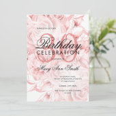 Invitation Elégante fête du 30e anniversaire Floral Rose Gold (Debout devant)