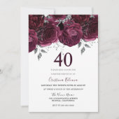 Invitation Elégante fête du 40e anniversaire des Roses du Mar (Devant)