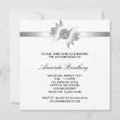 Invitation Élégante fête du 40e anniversaire en noir et blanc (Dos)