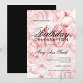 Invitation Elégante fête du 40e anniversaire Floral Rose Gold (Devant / Derrière)