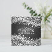 Invitation Élégante fête du 40e anniversaire Sparkling Wave B (Debout devant)