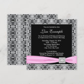 Invitation Élégante fête du 50e anniversaire des femmes roses (Devant / Derrière)