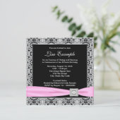 Invitation Élégante fête du 50e anniversaire des femmes roses (Debout devant)