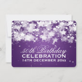 Invitation Élégante fête du 50e anniversaire Éblouissant Étoi (Dos)