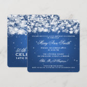 Invitation Élégante fête du 50e anniversaire Etoiles éblouiss (Devant / Derrière)