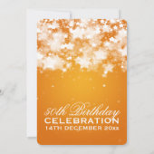 Invitation Élégante fête du 50e anniversaire Etoiles éclatant (Dos)