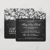 Invitation Élégante fête du 50e anniversaire Etoiles éclatant (Devant / Derrière)