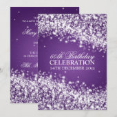 Invitation Élégante fête du 60e anniversaire avec une vague d (Devant / Derrière)
