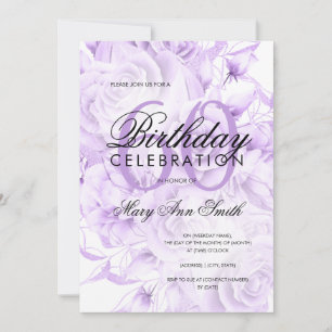 Invitation Élégante fête du 60e anniversaire Floral Purple
