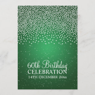 Invitation Élégante fête du 60e anniversaire Simple Sparkle G