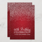 Invitation Élégante fête du 60e anniversaire Simple Sparkle R (Devant / Derrière)