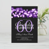 Invitation Elégante fête du 60e anniversaire violet Hollywood (Debout devant)