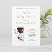 Invitation Élégante fête du 70e anniversaire du vin rouge Sur (Debout devant)