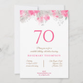 Invitation Élégante fête du 70e anniversaire florale délicieu (Devant)