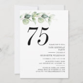 Invitation Élégante fête du 75e anniversaire (Devant)