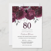 Invitation Elégante fête du 80e anniversaire des Roses du Mar (Devant)