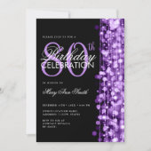 Invitation Élégante fête du 80e anniversaire Glam Sparkle Pur (Devant)
