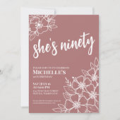 Invitation Elégante fête du 90e anniversaire (Devant)