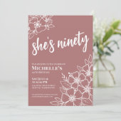 Invitation Elégante fête du 90e anniversaire (Debout devant)