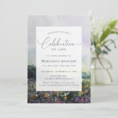 Invitation Élégante fête du champ floral de la vie (Debout devant)